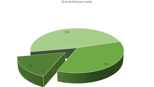 Figur 2. Forureningsrisiko for halm med med B-tricothecen i skandinaviske prøver fra 2021-høst. 