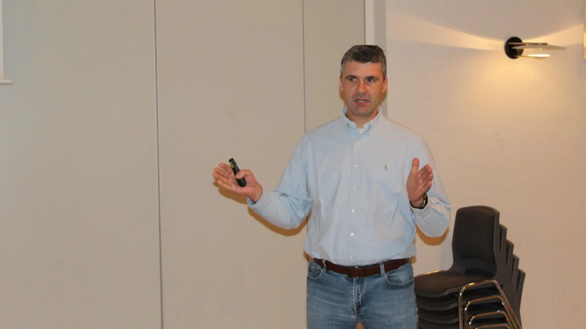 Allan Bergholdt, COO i Dairy-production TOV Kischenzi, der er en hollandsk-ejet kæmpe mælkeproducent i Ukraine, var blandt indlægsholderne på EDF-mødet. Foto: John Ankersen