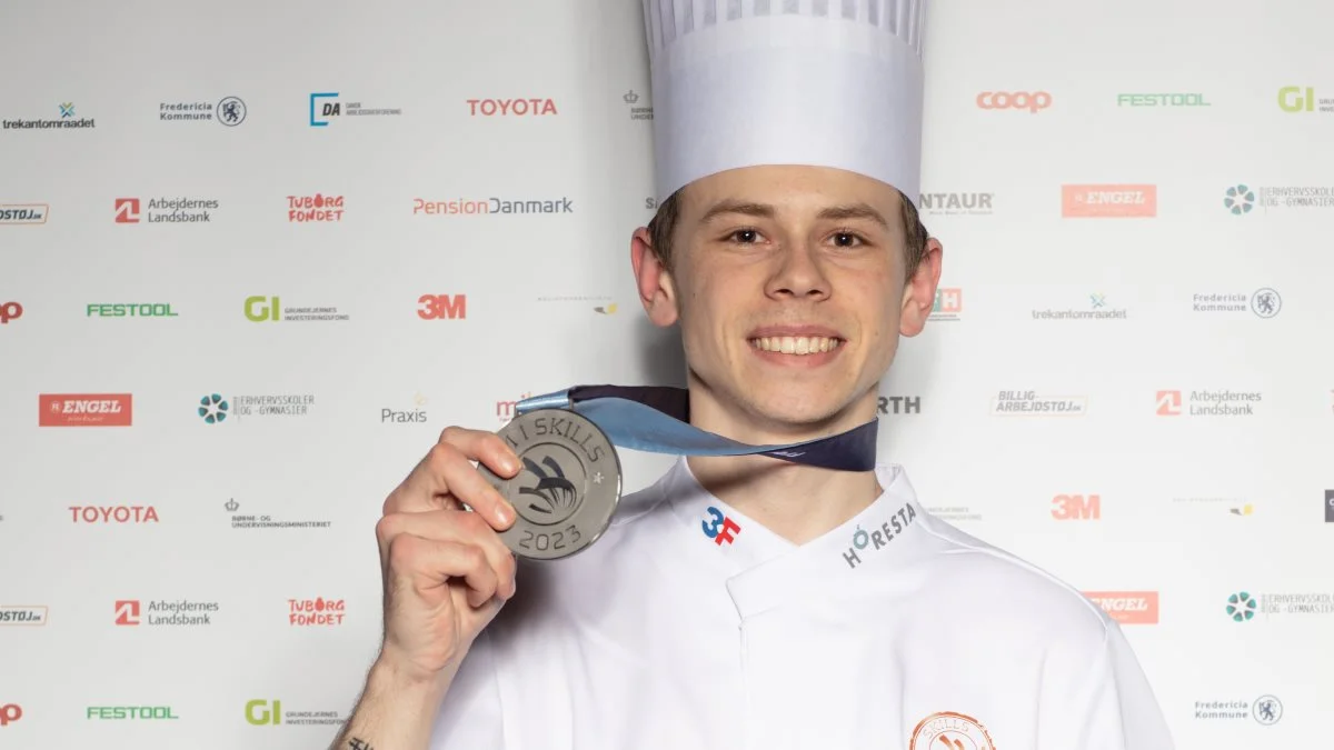 Magnus Lund Hansen vandt i kokkefagskategorien. Han er ved Kold College og står i lære på Restaurant Værdsat. Foto: Skills