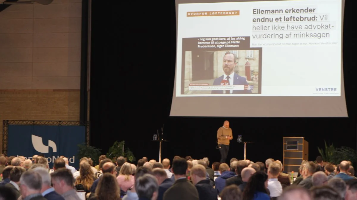 Venstres partisekretær, Christian Hüttemeier, forsikrede de omkring 400 tilhørere om, at Venstre vil dansk landbrug, og at de kæmper landbrugets sag trods flere løftebrud.