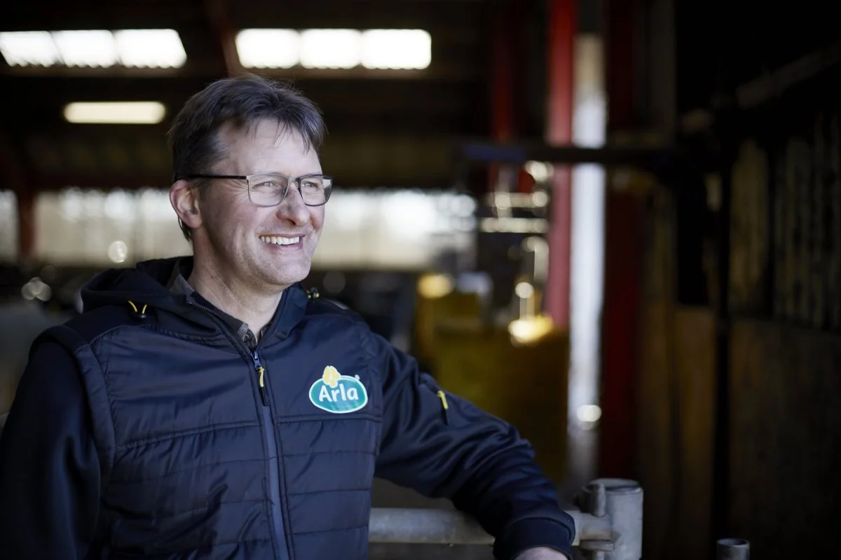 Niels Erik Maegaard, gårdejer af Toftegaard, glædede sig over det gode vejr og de mange fremmødte gæster. Foto: Arla
