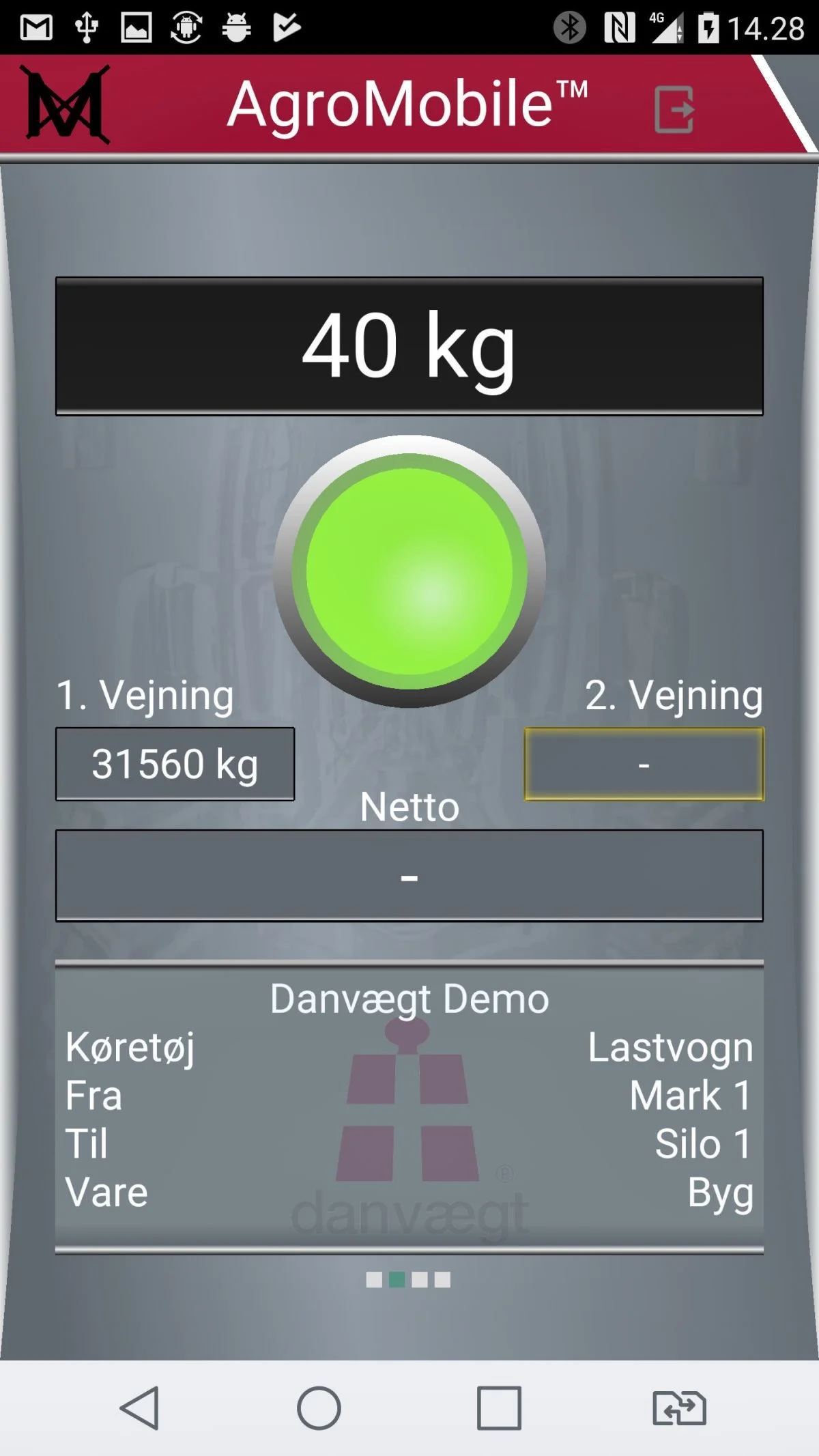 Agro Mobile er en praktisk app, som sikrer en hurtig registrering af køretøjets vægt, afgrøde m.v., så der ikke opstår kø ved brovægten.