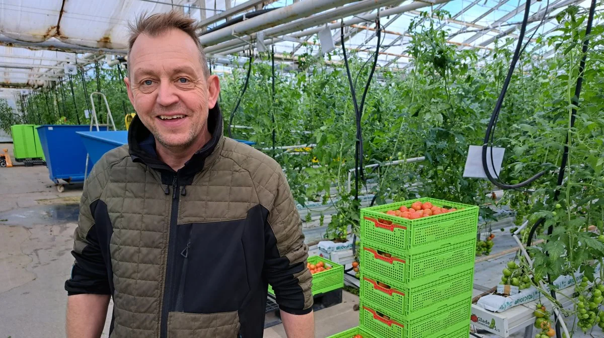 Michael Kongstad Rasmussen er en glad gartner. Han har flere gange søgt midler til at forbedre produktionen og gøre Glade Grøntsager endnu mere bæredygtig. Fotos: Louis Andreas Michaelsen