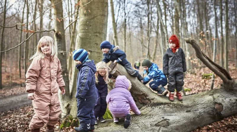 Børn fra børnehaven Jorden Rundt på besøg i Bøllemosen. Foto: Nordea-fonden