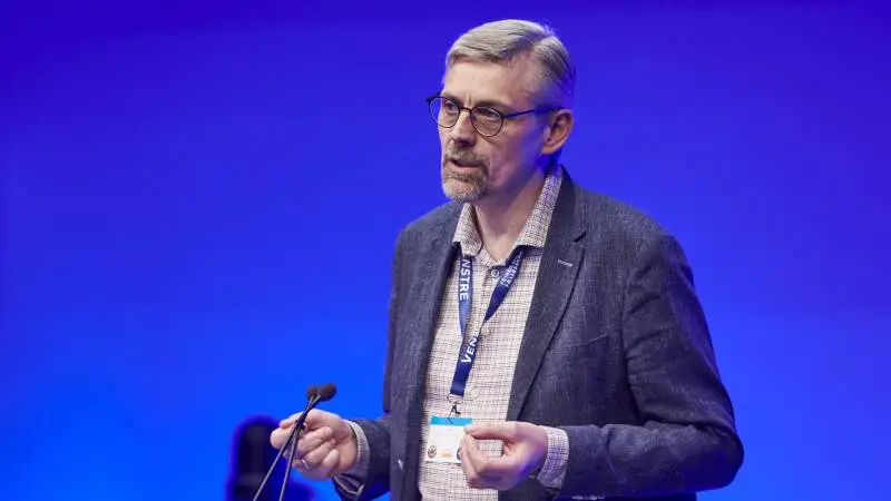 Erik Poulsen, der er kandidat til Europa-Parlamentet, fik på Venstres EU-landsmøde vedtaget et forslag om svinepest og rovdyr. Foto: Jens Astrup.