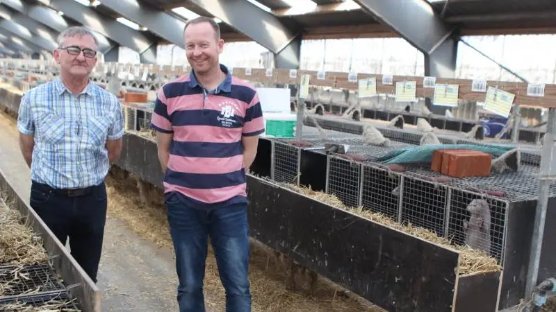 John Lambertsen og minkavler Jesper Sørensen frygter at store vindmøller tæt på beboelse og landbrug kommer til at koste syge borgere og stressede mink.