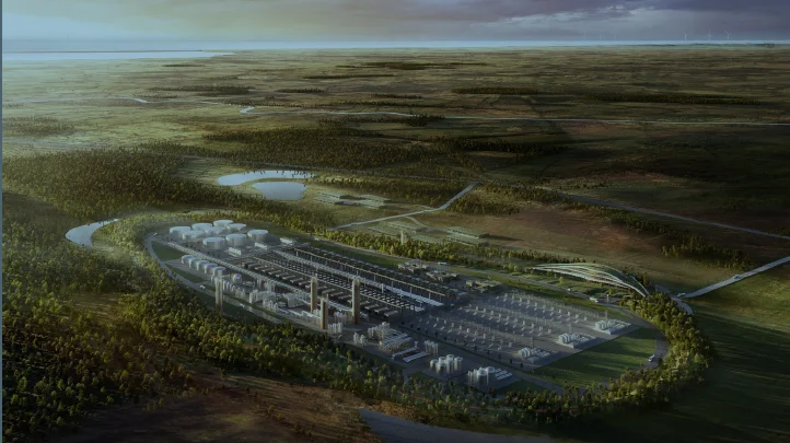 Sådan her skal Power-to-X-anlægget tage sig ud ifølge projektansøgningen. Illustration: GreenGo Energy