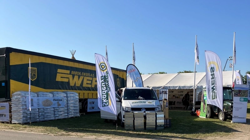 Brødr. Ewers' stand fra tidligere deltagelse på Det Fynske Dyrskue. arkivfoto