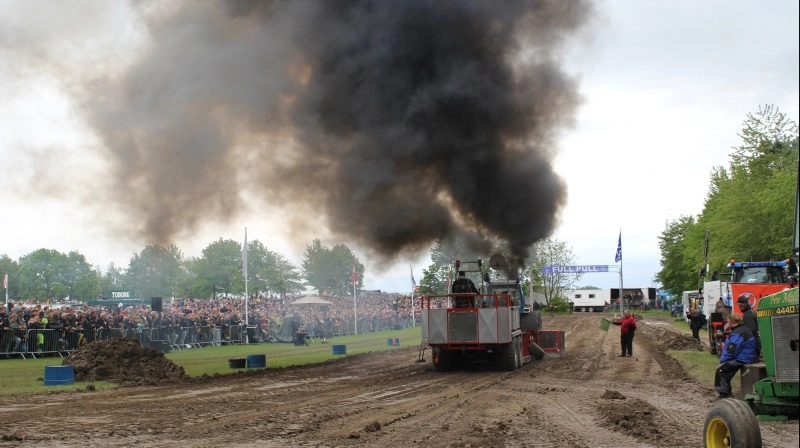 Lykkes det at trække slæden hele banen igennem, opnår deltageren et såkaldt full pull og kvalificerer sig til næste runde. Foto: Jesper Hallgren