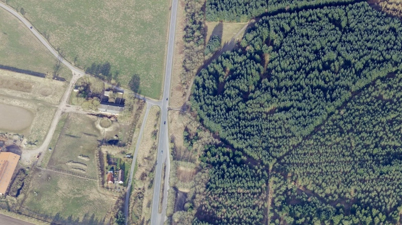 Viegård Stutteri ligger i udkanten af Skals nær Viborg. Foto: Skråfoto/Klimadatastyrelsen