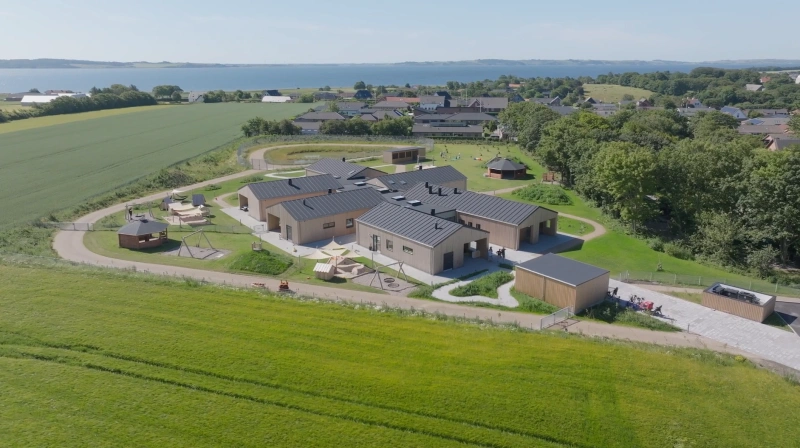 I Sennels ligger det nyopførte børnehus Fjordliv med plads til 80 børnehavebørn og 20 vuggestuebørn. Foto: Landdistrikternes Fællesråd