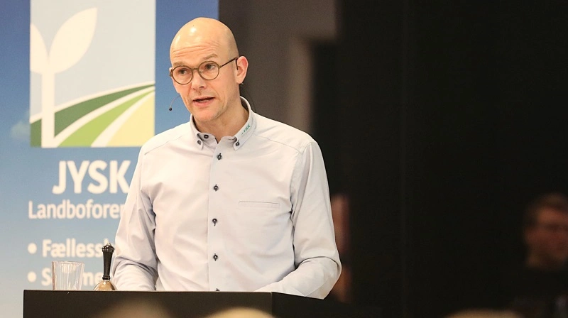 - Jeg er ikke – Jysk Landboforening er ikke sat i verden for at afvikle dansk landbrug, sagde formand Allan V. Pedersen fra talerstolen i sin beretning. Fotos: Jysk Landboforening
