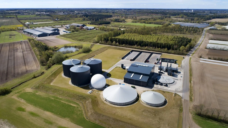 Shell Biogas, tidligere Nature Energy, har 14 biogasanlæg i Danmark. Et af dem er i Brande. Arkivfoto