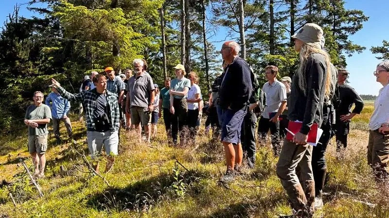 Ekskursionen til Nordvestjylland indebar blandt andet et besøg i Klitheden.