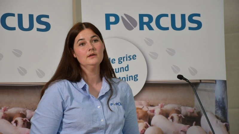 Dyrlæge Henriette Guldborg, Porcus, opfordrer producenterne til at arbejde mere systematisk med råmælken. Ifølge hende er faste rutiner omkring faring en vigtig forudsætning for at reducere pattegrisedødeligheden. Fotos: Camilla Bønløkke