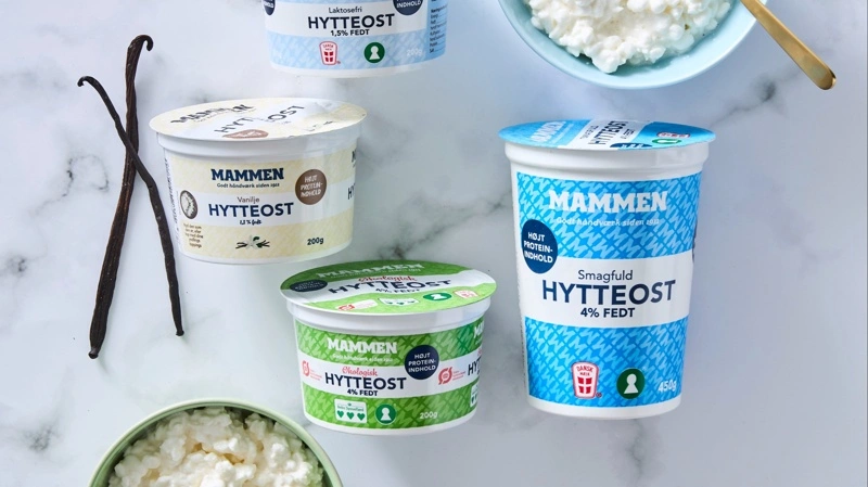 Mammens hytteost vinder nu indpas hos danskerne og er med til at gøre mejeriet til landets hurtigst voksende dagligvarebrand. Foto: Mammen Mejerierne