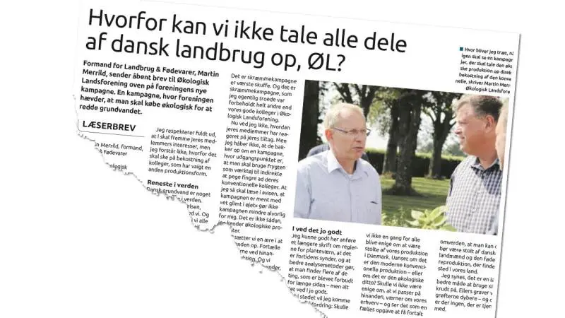 Vandselskaberne er ligesom den brede befolkning ikke i tvivl om, at de vil have rent vand, og det vil blandt andet sige: Vand fri for alle rester fra landbrugets forbrug af syntetiske pesticider. Det samme gælder i vores mad.
Vores kampagne er i det lys et debatindlæg, som kobler borgernes ønske om rent drikkevand med, at de aktivt kan vælge økologi.