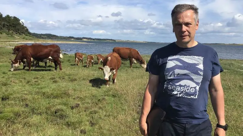 Michal Bichniewicz besøgte formanden for herefordforeningen, Knud Erichsen, hvor han fik lejlighed til at se Hereford i sommers.