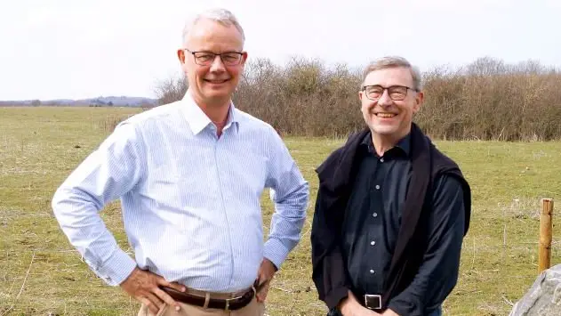 Andreas Hastrup og Jens Ravnsbæk Andersen fra Milk2market.eu: - Vores mål er, at såvel mælkeproducenten, der sælger, som køber, får en god forretning ud af det. Foto: Henrik Sieben