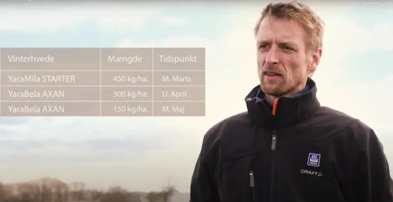 Chefagronom Jesper Juul Ulnitz, Yara, anbefaler, at der er fosfor til rådighed ved vækststart i marts. Det kan for eksempel være ved at tildele 450 kg pr. hektar af YaraMila Starter efterfulgt af YaraBela Axan i henholdsvis ultimo april og midt maj. Foto: Infovideo Yara