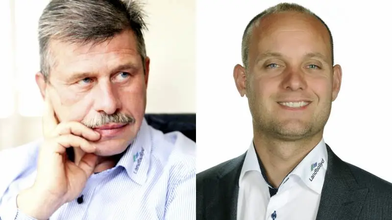Mogens Dall (tv) og Henrik Jessen kæmper tirsdag aften om at blive formand i LandboSyd ved et kampvalg.