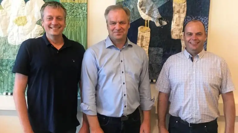 Bestyrelsen i Fjordland har konstitueret sig. Her er formand Leif Gravesen omgivet af 1. næstformand Morten Agger (til venstre) og 2. næstformand Lars Kristensen.