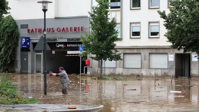 Der er fortsat byer i Tyskland, der er alvorlig ramt af oversvømmelser flere dage efter det voldsomme regnskyld, der ramte den vestlige del af landet samt Belgien, Holland og Luxemborg i sidste uge. Her i byen Hagen i Nordrhein-Westfalen. Foto: Creative Commons/Wikipedia