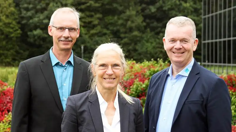Fv: Erling Christensen, formand LBBL, Gitte Grønbæk, ny direktør, og Anders Andersen, udviklingschef.