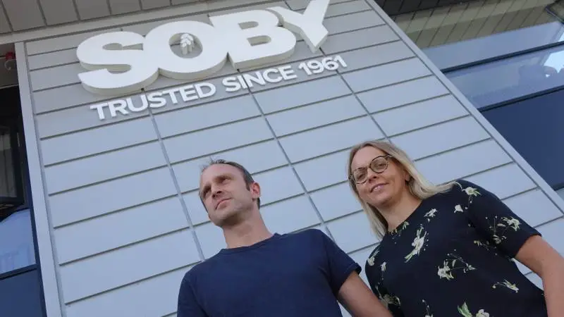 Søskendeparret Morten og Mette Frantsen overtog i 2015 maskinproducenten Søby fra deres onkel og far. Foto: Flemming Nielsen, Story2Media