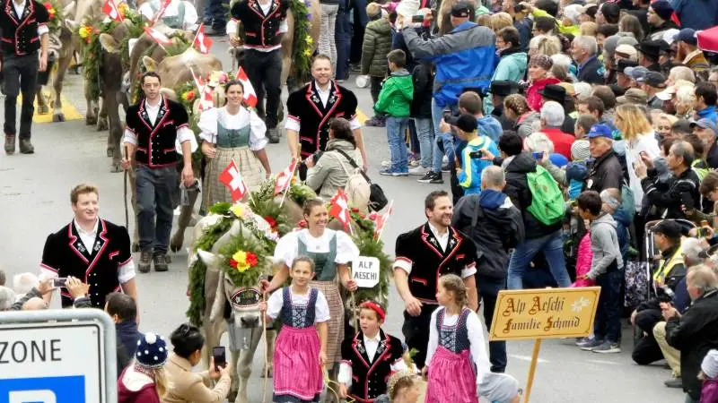 Hver af de syv landmandsfamilier, der i lørdags gik sammen med deres blomsterpyntede køer, modtog klapsalver og begejstrede tilråb fra de over 10.000 tilskuere, der stod tæt sammen i gaderne. Fotos: Jørgen P. Jensen