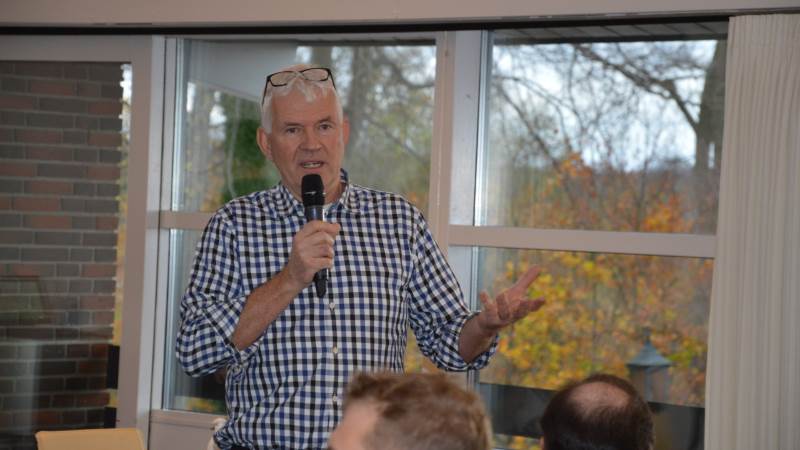 Børge Sørensen, direktør, Landbrugsrådgivning Syd, bød velkommen ved klimadagen på Hotel Christiansminde i Svendborg.