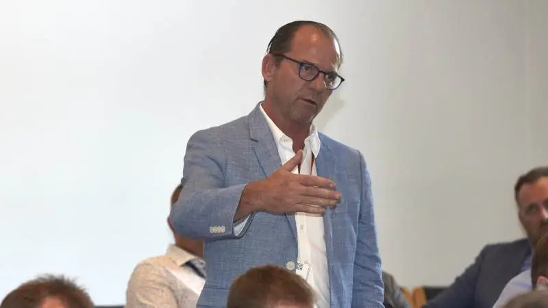 Holger Bøgebjerg Sørensens selskab Stamina A/S (tidligere Porc Ex Breeding A/S) havde forlangt knap 198 millioner kroner i erstatning, mens Landbrug & Fødevarer gik efter frifindelse. Her ses Holger Bøgebjerg Sørensen ved en anden lejlighed. Arkivfoto