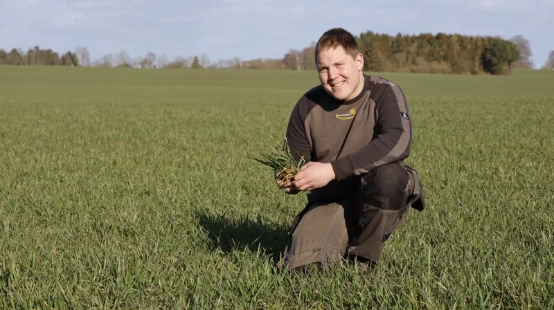- Vi såede efter raps den 14. september, og jeg synes, den står rigtig godt og fornuftigt, og der er heller ingen tegn på sygdom, siger Frank Nielsen. Fotos: DLG
