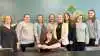 Anne-Marie, Dinna, Mie, Josephine, Zenia, Sarah, Kia, Kathleen, Iben og lektor Christina Vesterager Laursen er nogle af medlemmerne i et nyt karrierenetværk for kvindelige jordbrugsteknologer på Erhvervsakademi Aarhus. Foto: Maria Evald.