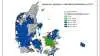 Dette kort viser den geografiske fordeling i etableringen af efterafgrøder for 2024. Kilde: Landbrugsstyrelsen