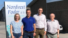 Alle tre generationer af Nordvest Foder. Fra venstre side: Rasmus Toft’s mor, han onkel, Rasmus Toft, og til sidst Rasmus Rofts’ morfar. Pressefoto