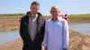 Indvielsen begyndte med en velkomsttale ved skolens forstander Bjarne Ebbesen (th.).
Herefter holdt Anders Sørensen, formand for Sønderjysk Familielandbrug, tale. Fotos: Gråsten Landbrugsskole