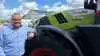 Lars Johnsen, salgschef for Claas-traktorer hos Danish Agro Machinery, foran den nye Arion 6.190 Cmatic, som i forrige uge fik Danmarkspremiere i Røstofte ved Mern. Foto: Jesper Hallgren