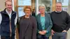 Christoffer Stroier (tv.), der til dagligt sidder på Nybolig Landbrugs kontor i Tølløse, Rikke Pedersen, Birthe Pedersen og Mikkel Henriksen (th.), indehaver af Nybolig Landbrug i Tølløse og Aarup, er en del af det samlede team bag Nybolig Landbrug på Fyn, Sjælland og øerne.