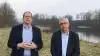 Arrangørerne af vand- og pesticidkonferencen på SLF den 30. april. SLF-formand Christian Lund (tv.) og Hans Chr. Smidt (V, th.).