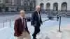 Professor João G. Ferreira og viceformand i L&F, Thor Gunnar Kofoed, var onsdag på vej ind på Christiansborg for at præsentere en ny analyse om danske kvælstofmål.