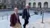 Professor João G. Ferreira (t.v.) og viceformand i L&F, Thor Gunnar Kofoed, tog i onsdags til Christiansborg for at præsentere en ny analyse om de danske kvælstofmål.