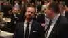 Venstres formand Jakob Ellemann-Jensen var også i Herning. Her ses han med L&F's kvægformand Christian Lund. Foto: Lasse Ege Pedersen