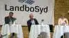 LandboSyds ledelse. Fra venstre adm. direktør Sune Aagot Sckerl, formand Henrik Jessen og næstformand Ingrid van den Hengel.